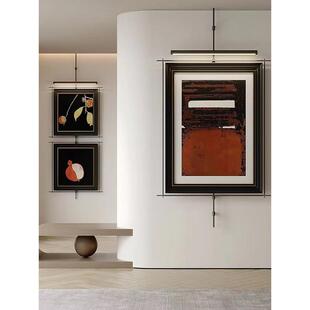 新品覆古高端铁艺金属杆装饰画客厅卧室玄关壁饰灯画廊办公室挂画