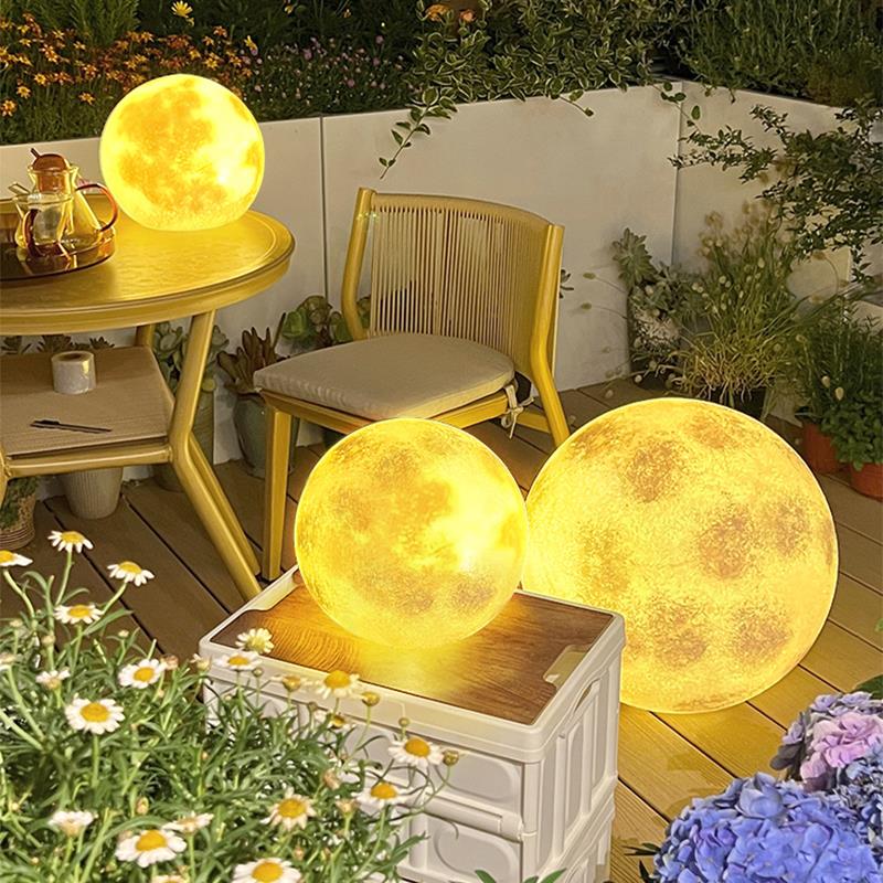 月亮灯户外花园灯太阳能草坪灯防水月亮灯户外花园灯露台落地灯