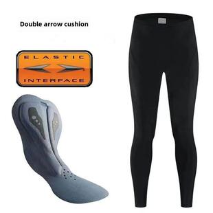 双箭头座垫自行车裤公路自行车裤透气速干纯黑色山地自行车工装裤