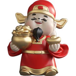饰客厅电柜视玄关工艺品品柜乔迁开bk2403 国潮财神爷摆件家用酒装