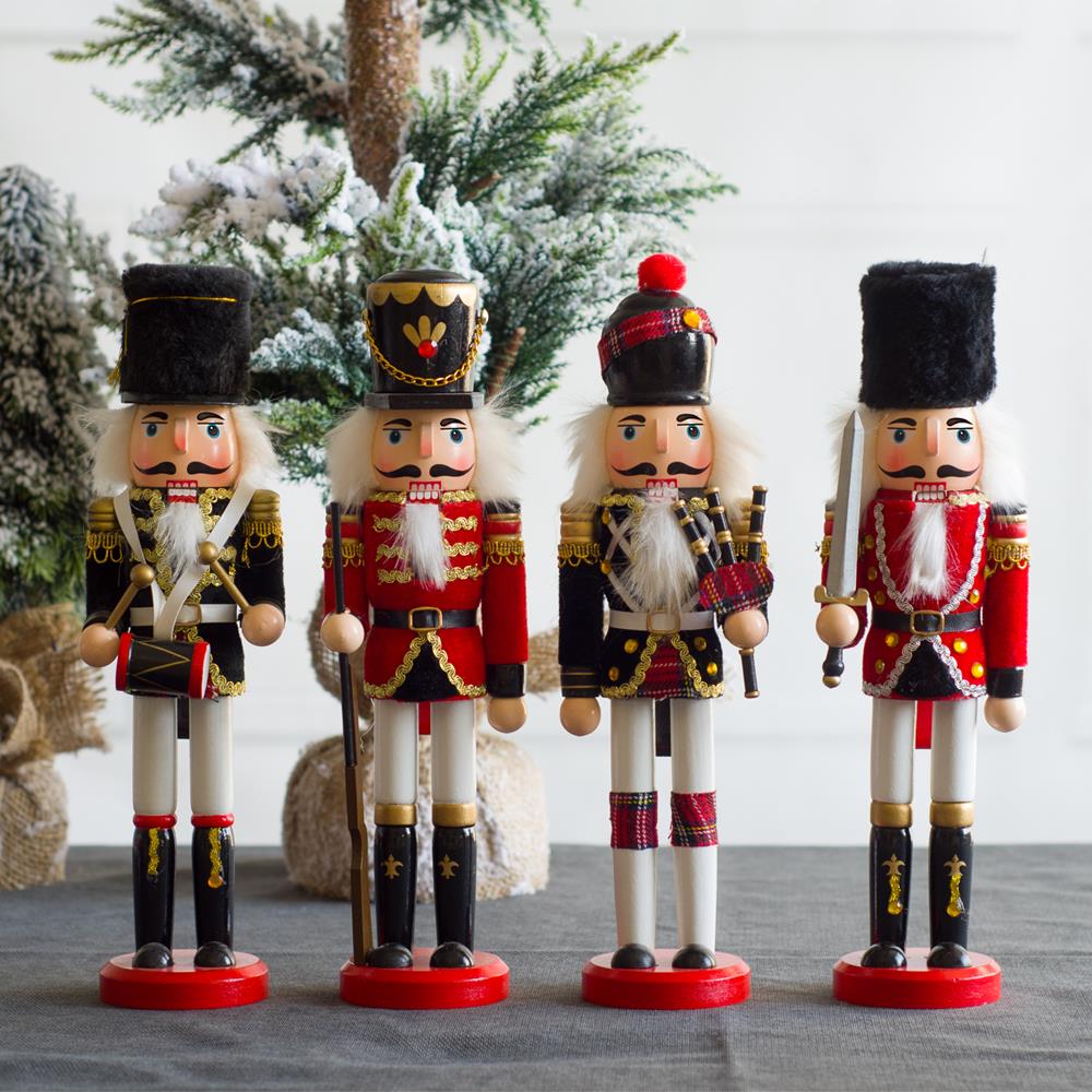 欧式30cm胡桃夹子木偶士兵创意家居酒吧咖啡厅迎宾招财装饰摆件