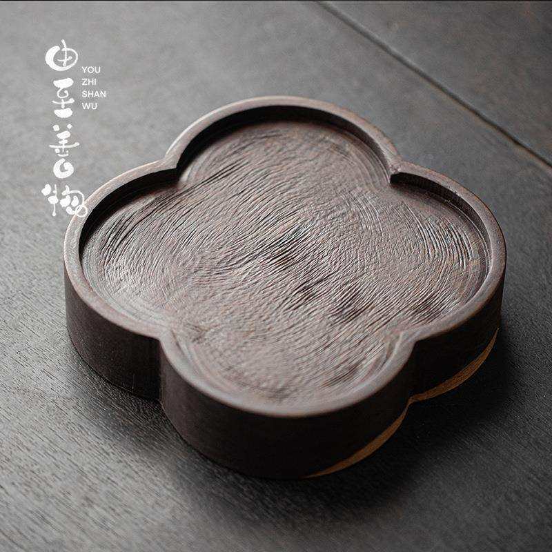 由至黑檀木壶承 干泡台实木小茶盘家用茶壶盖碗托盘壶垫隔热垫,电子元器件市场,其它元器件,淘宝优惠券,粉丝福利购,淘宝优惠卷