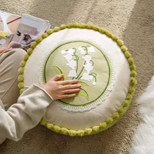 坐墩家用蒲团坐垫榻榻米客厅地上懒人沙发中式抱枕法式中古风