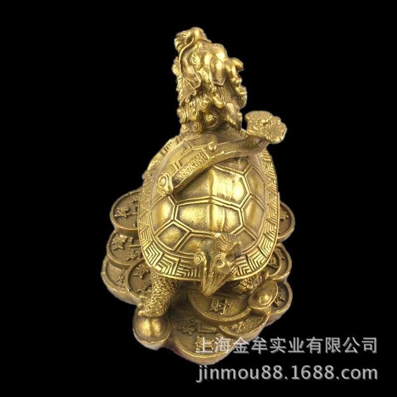 铜如意龙龟 背托如意 家居装饰品