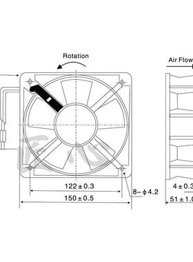 SAKAGUCHI S15050HA2BL AC 220V/240V 0.22/0.20A 15厘米散热风机
