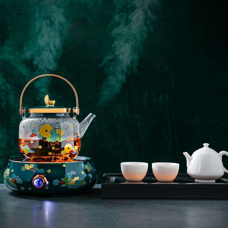 高硼硅耐热玻璃茶壶过滤黑茶煮茶器蒸茶器陶瓷电陶炉家用茶炉国潮