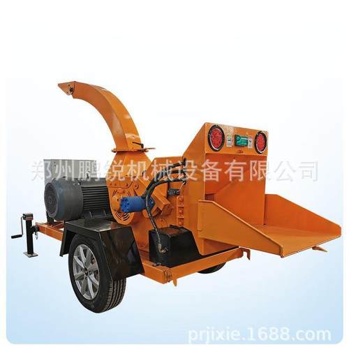可移动园林树枝粉碎机 大型木材粉碎设备 果园用果木打碎机 鹏锐