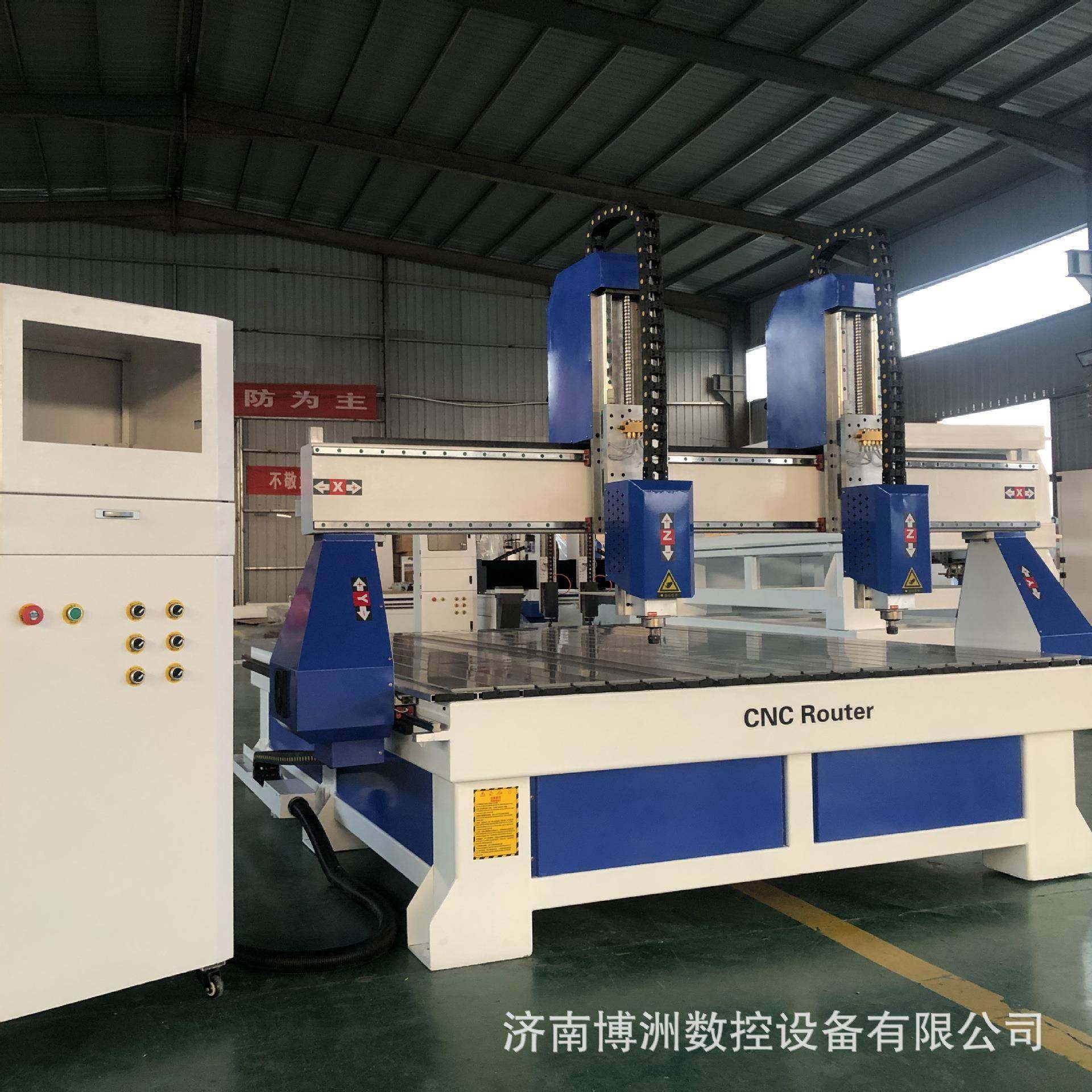 厂家供应阴雕阳雕二十四孝电脑全自动棺材寿材雕刻机双头雕刻