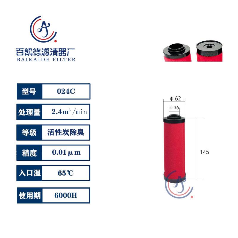 除水除油空压机管道压缩空气精密过滤器滤芯024Q 024P 024S 024C