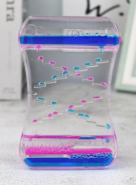 sy08双排油漏液体滑梯沙漏计时器摆件地摊圣诞节学生儿童创意礼品