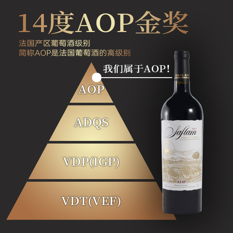 西夫拉姆AOP原瓶进口干红葡萄酒 2017年采摘 赤霞珠、美乐混酿