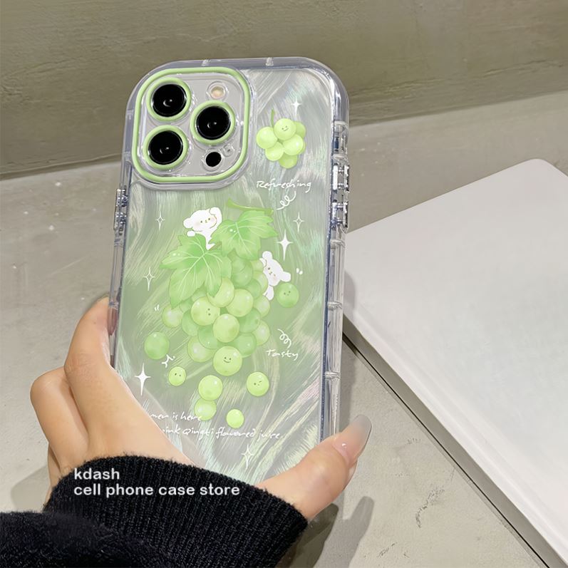 豆豆绿色葡萄适用iphone15promax苹果16pro手机壳mate60华为p70女14pro新款13荣耀vivo创意14可爱12小米oppo