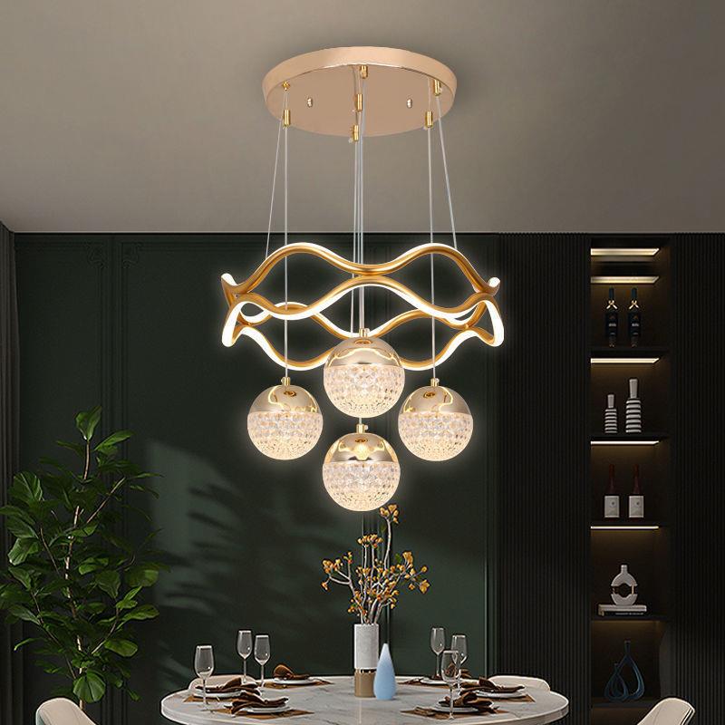 2024年新款圆形照明灯饰创意轻奢简约现代led灯具吊灯餐厅客厅灯