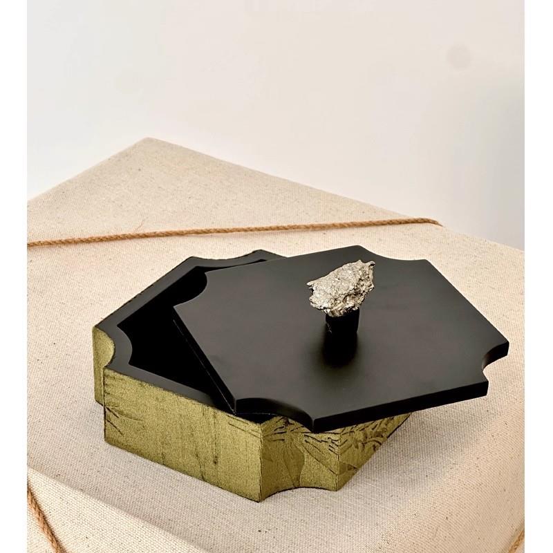 新复古主义墨绿色收纳盒绿竹林木质高档氛围感首饰盒梳妆台摆件