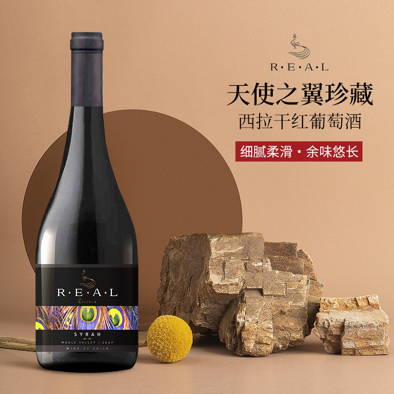 天使之翼智利进口珍藏西拉干红葡萄酒红酒进口送礼果香好口感柔顺