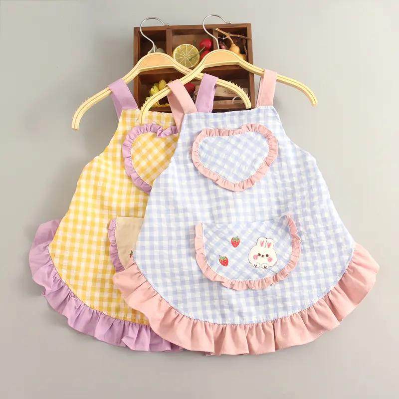 小兔子女宝宝棉罩衣儿童公主裙女孩围裙防水撞色洋气婴儿围兜,家庭/个人清洁工具,围裙,淘宝优惠券,粉丝福利购,淘宝优惠卷