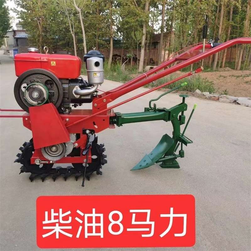 多功能链轨式耕地机犁田机家用小型履带微耕机手扶式农用开沟机
