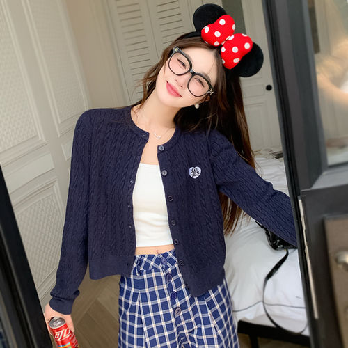 苏三三麻花针织开衫女2