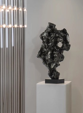 轻奢太湖石落地艺术雕塑摆件售楼处玄关酒店大堂走廊软装饰品