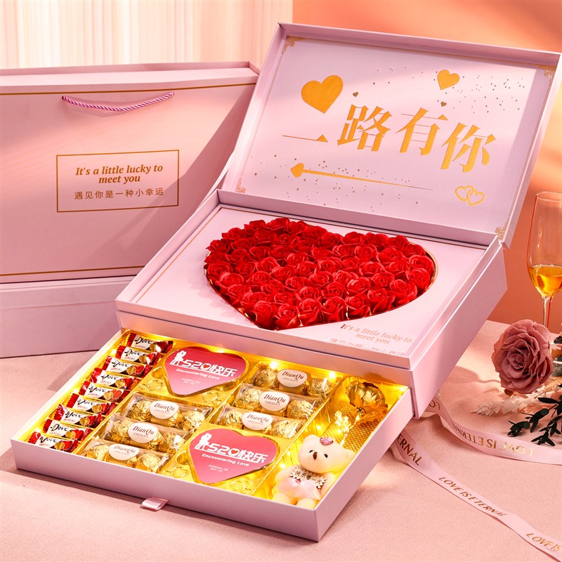 520送女朋友礼物情人节仪式感巧克力礼盒高级感送老婆的创意礼品