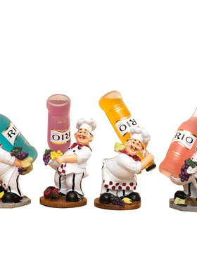 欧式创意红酒架厨师 现代客厅艺术品家居酒柜酒架工艺装饰品摆件