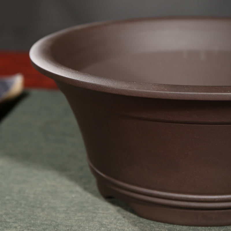 紫砂花盆碗盆文竹阳台陶瓷大口花卉绿植罗汉松盆景盆古典盆栽