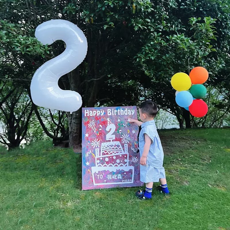 儿童生日涂鸦画板可撕贴纸填色画框可水洗2岁宝宝创意diy周岁礼物