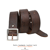工装 男士 复古植鞣头层牛皮水洗做旧手工腰带男士 牛仔休闲手工腰带