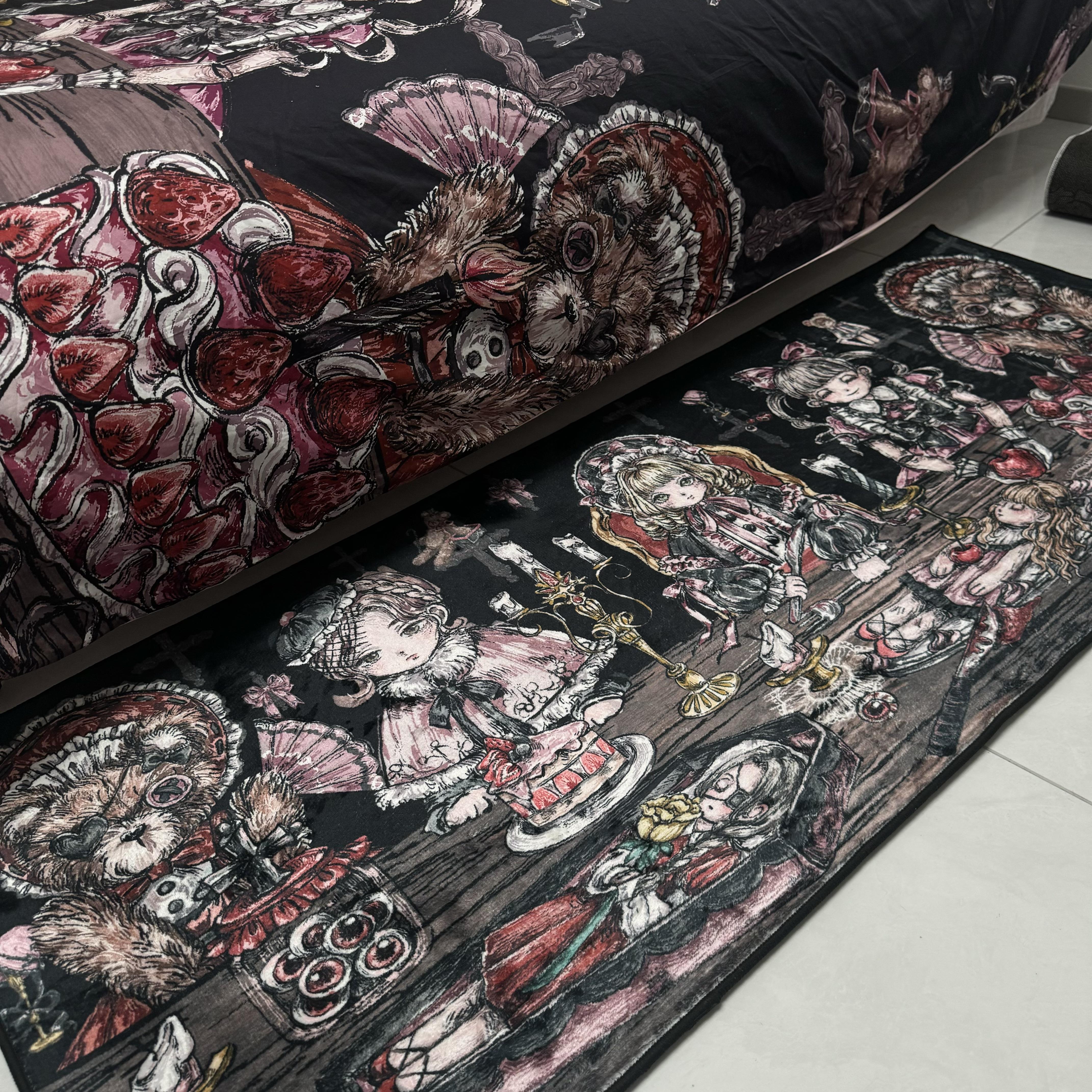绮梦糖罐寝具屋哥特罗莉塔地毯卧室地垫床边防滑垫门垫Lolita