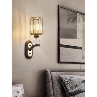 北欧现代水晶壁灯豪华个性化卧室床头灯单头客厅电视背景墙楼梯灯