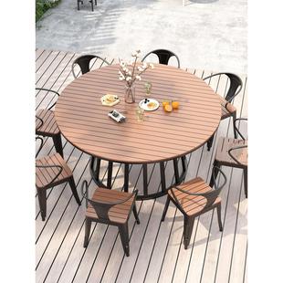 防水防晒户外圆餐桌，简易户外庭院休闲桌椅组合，家庭露天烧烤桌