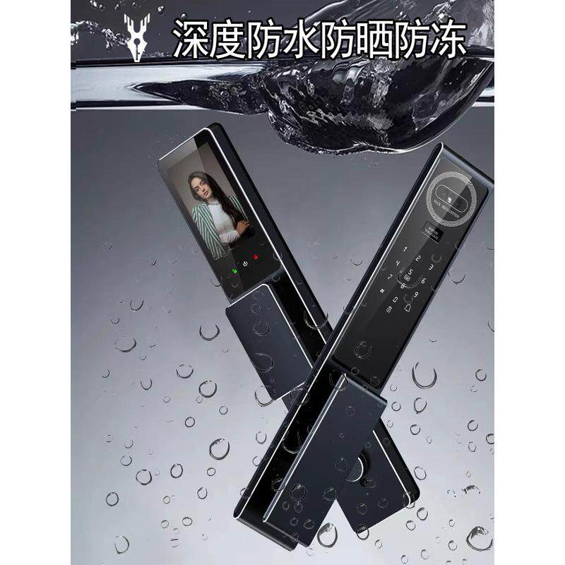 防盗门指纹锁家用户外防水全自动双开进户木门庭院门3D人脸智能锁