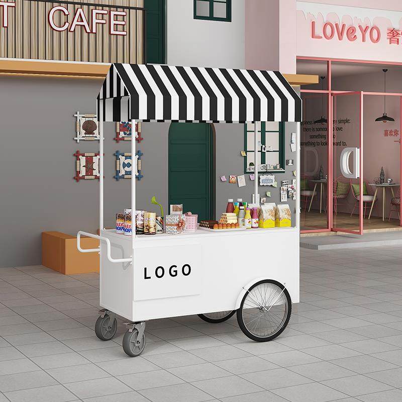 铁艺早餐车小推车摆摊花车多功能活动车商业促销展示台夜市地摊车