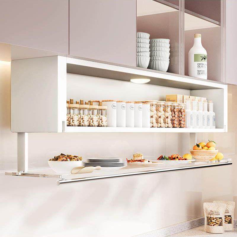 免打孔厨房调料置物架子壁挂式吊柜下方调味品盒墙壁收纳橱柜拉篮