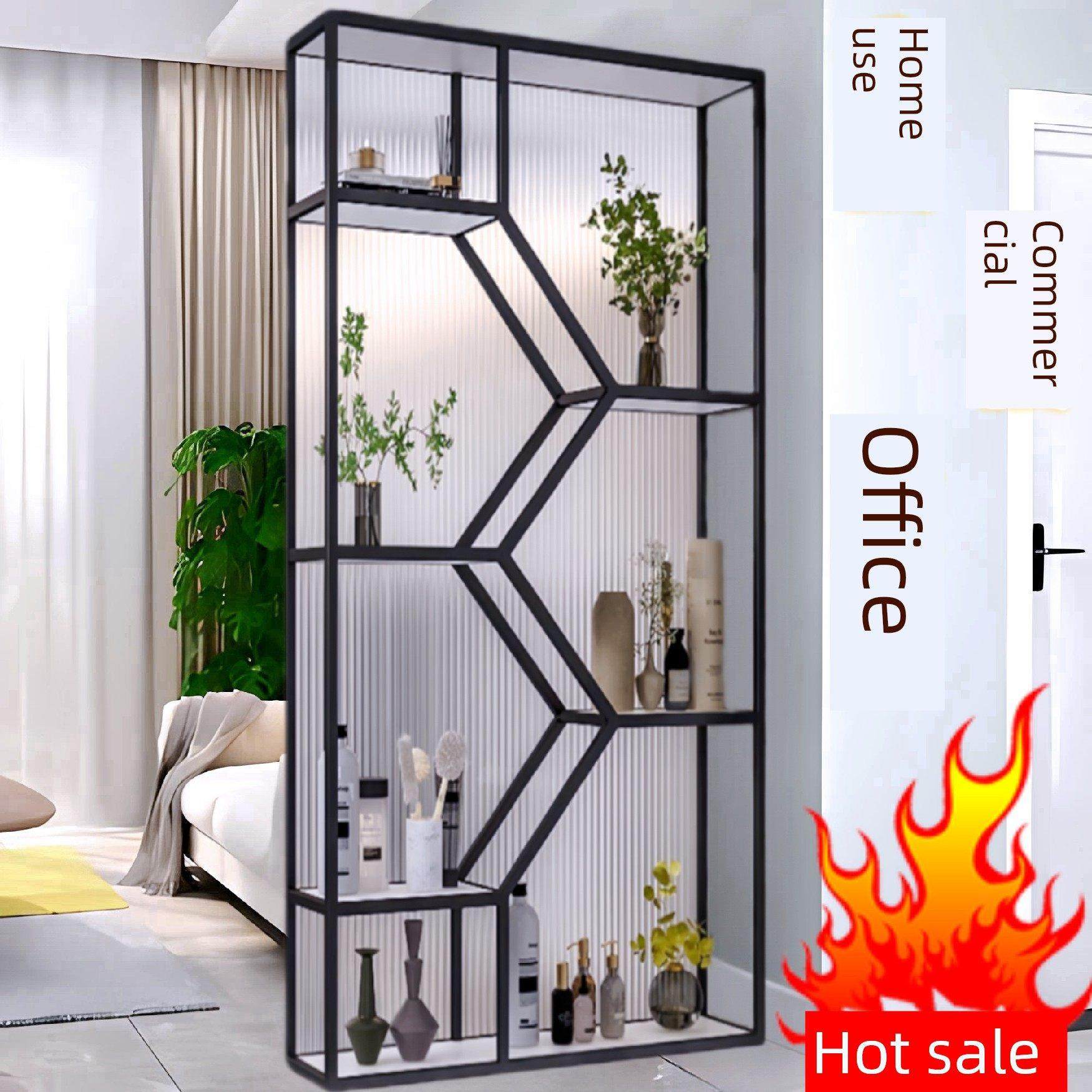 半墙卫生间隔断网红玄关轻奢现代简约卧室客厅置物架铁艺屏风隔断