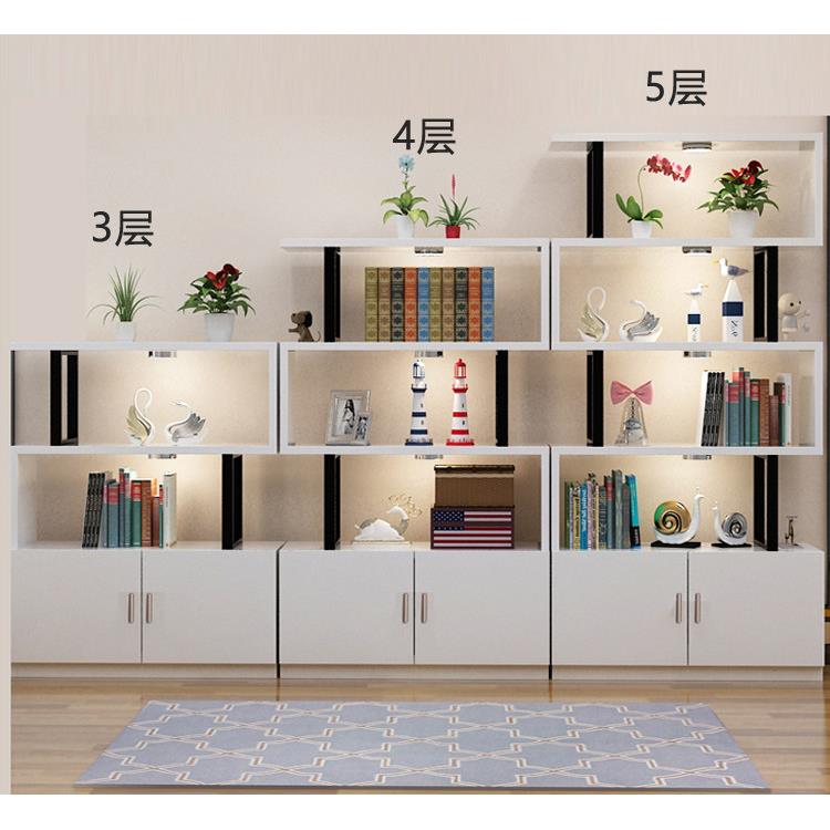 简易书柜书架产品展示柜化妆品展柜客厅隔断柜置物架落地简约现代