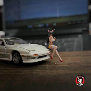 LP出品64比例微缩模型配车女郎小车搭配人偶微缩景观配件手工上色