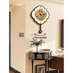 钟壁挂2025年新的中世纪风格的高端客厅挂钟餐厅家无声摆动覆古钟