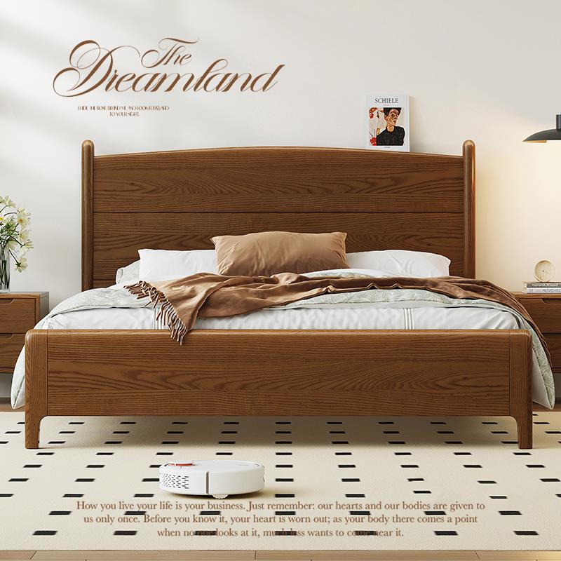 北欧全实木床政府补贴白蜡木双人主卧2米x2米2两米乘两米二的大床