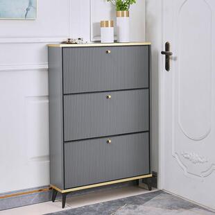 轻奢超薄翻斗全铝合金鞋柜家用门口户外防水防晒可定制窄边收纳柜