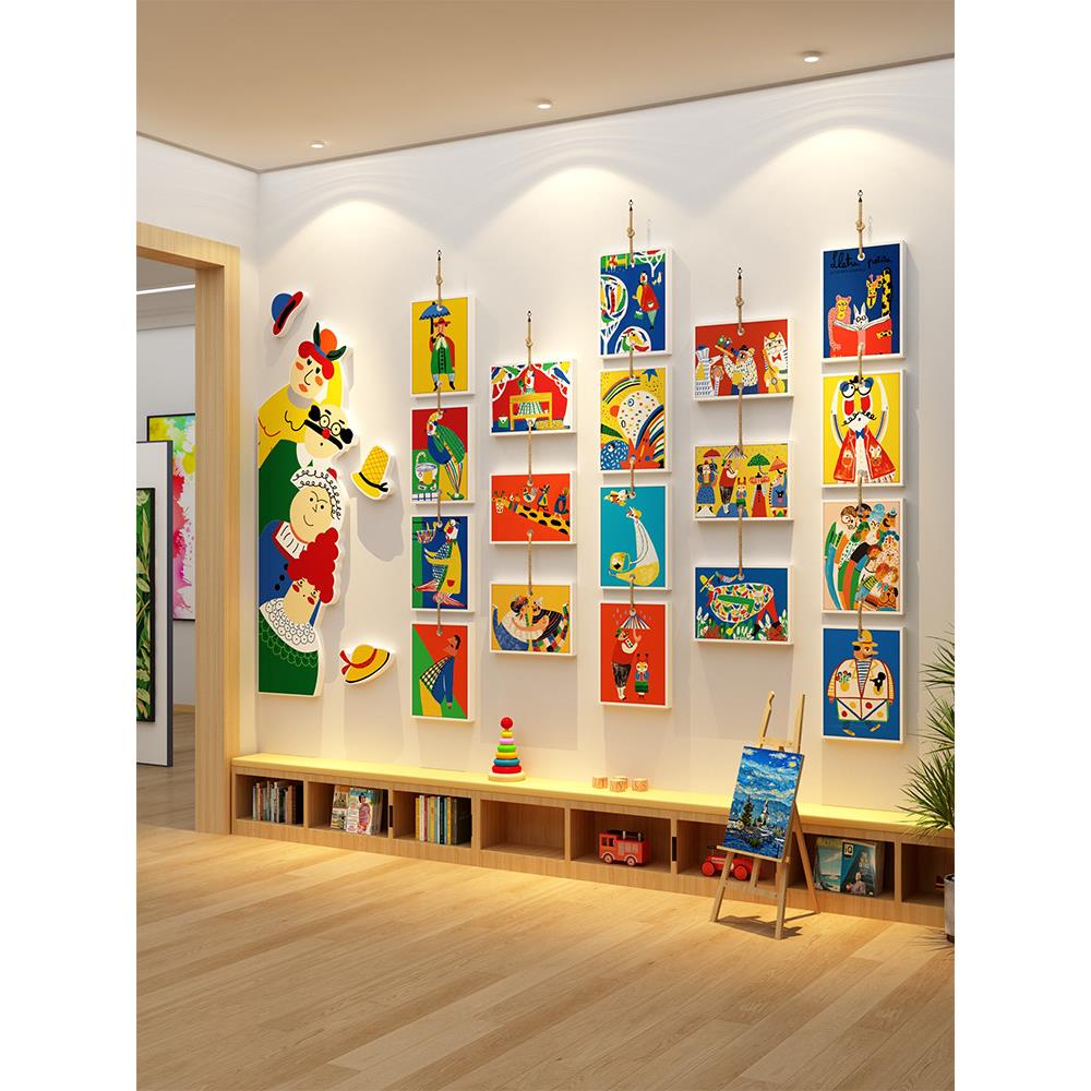 画室氛围布置环创美术教室幼儿园墙面装饰材料主题半成品楼梯场景