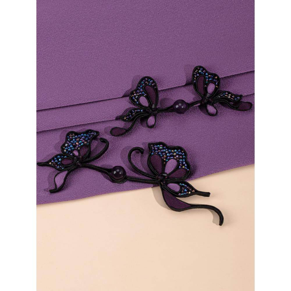 青丝原创旗袍盘扣扣子玉石紫苑蝶花扣中式手工编织纽扣汉服装饰扣,居家布艺,纽扣,淘宝优惠券,粉丝福利购,淘宝优惠卷