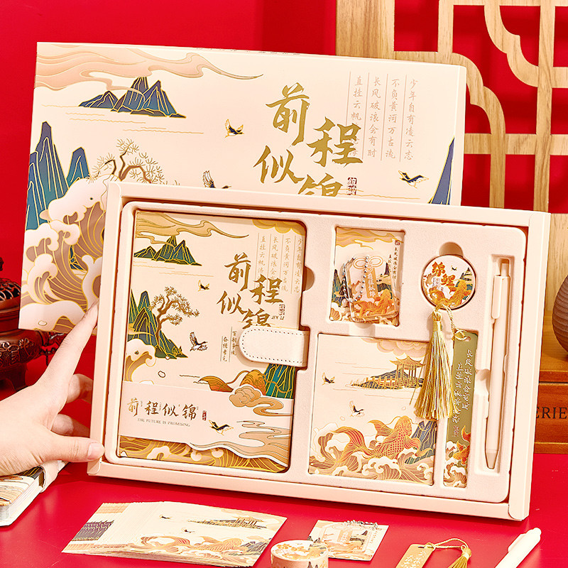 笔记本礼盒套装定制故宫文创创意中国风文具礼物锦鲤手账本高图片