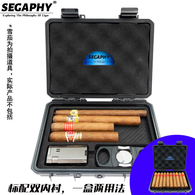 SEGAPHY赛阁飞双模式两用防水双向保湿便携雪茄盒存放10支