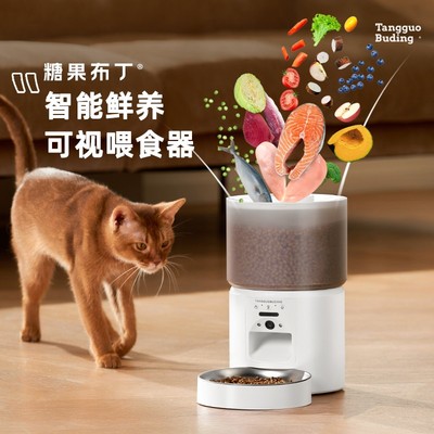 糖果布丁自动喂食器宠物猫狗定时定量远程控制智能猫粮投食机