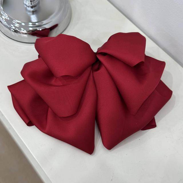 千寻饰品1法式高级感后脑勺盘发丸子彩色缎面蝴蝶结花苞抓夹头饰