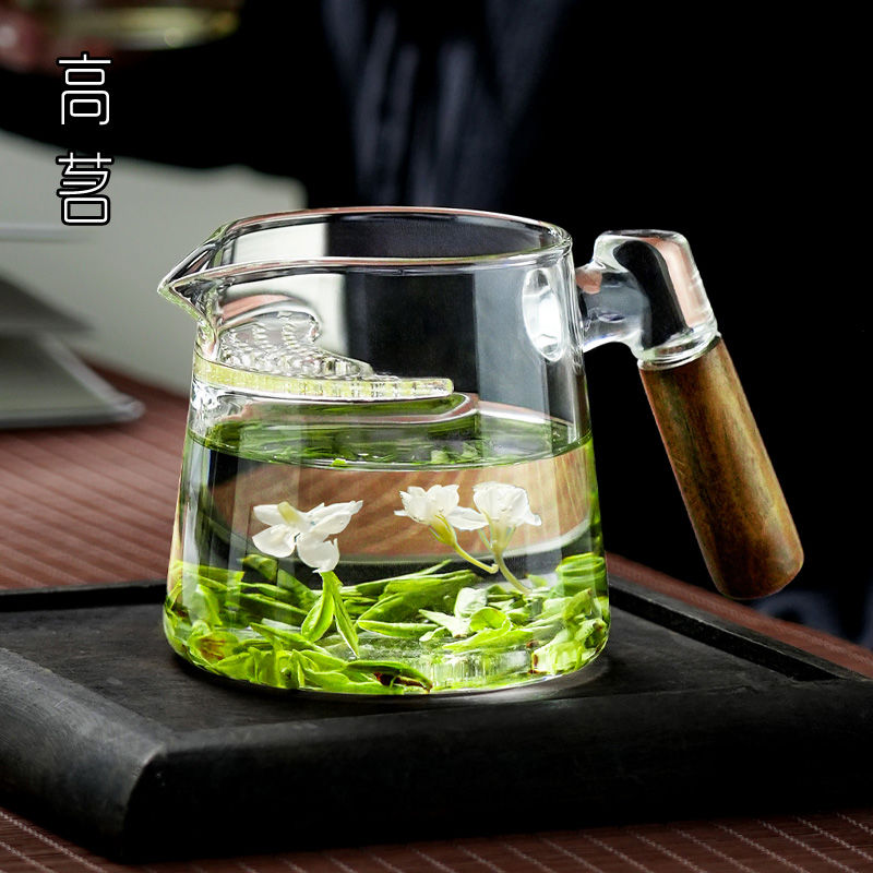 高档玻璃公道杯茶滤网一体绿茶泡茶器月牙杯过滤泡茶杯分茶器