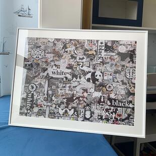 拼图框留白边加卡纸500片1000片框架裱框铝合金相框挂墙窄边