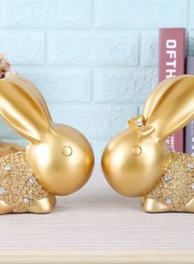 北欧家居装饰品兔子摆件创意可爱酒柜儿童房书房动物摆设工艺礼品