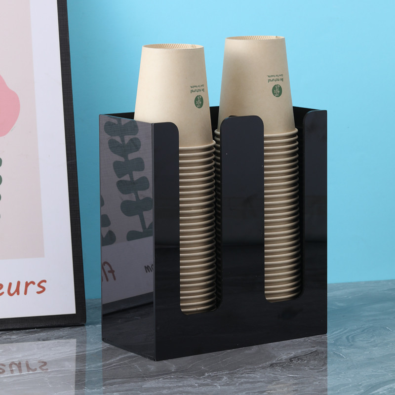 一次性杯子纸杯架取杯架桌面塑料杯水杯咖啡奶茶纸杯收纳架取